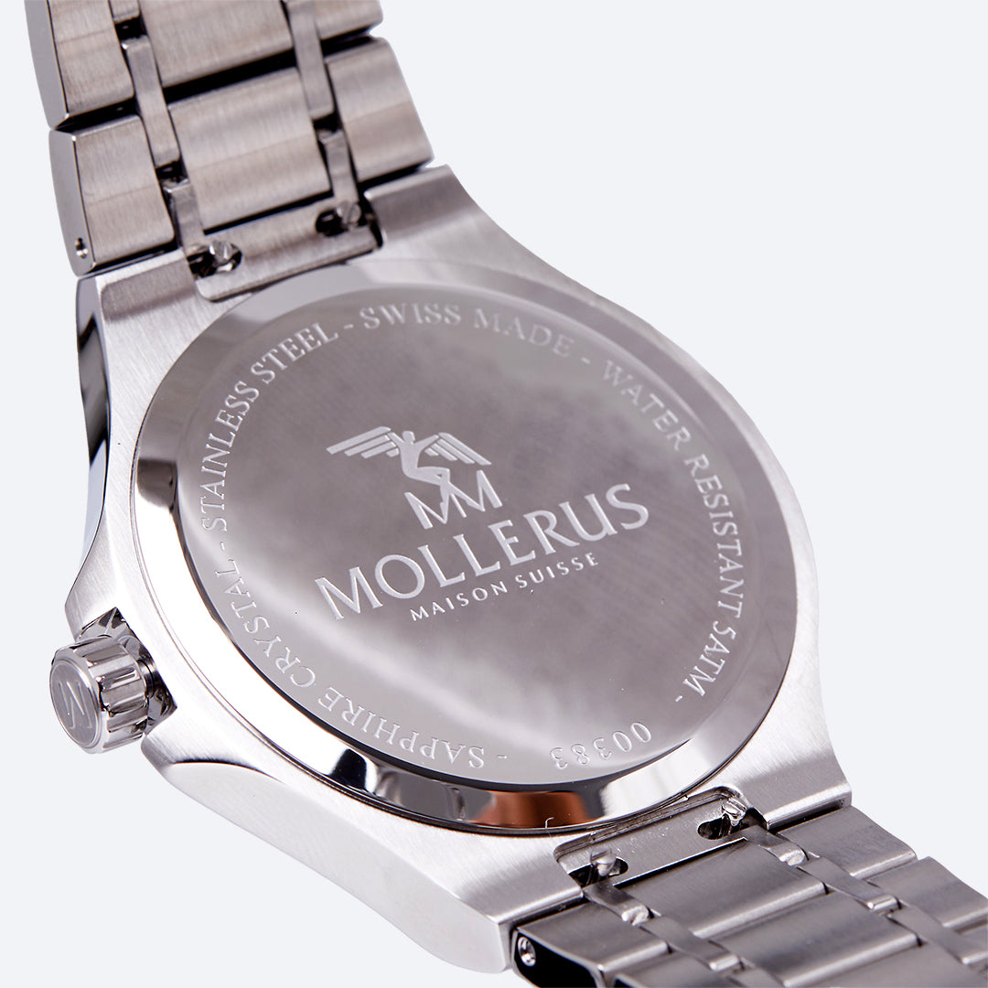 FIRST LADY ENGADIN | Armbanduhr Edelstahl Zifferblatt schwarz/ Lünette Swarovski- innen