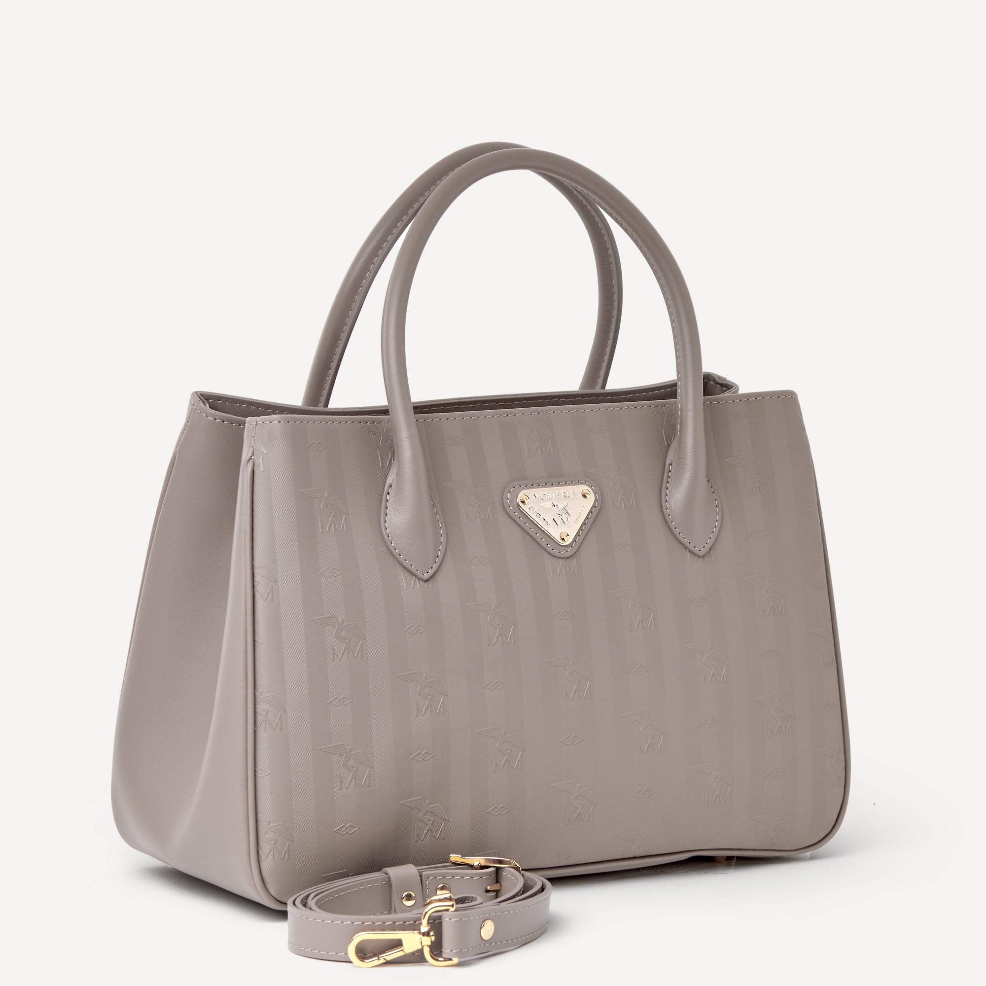 DONAT | Handtasche taupe grau/gold - frontal