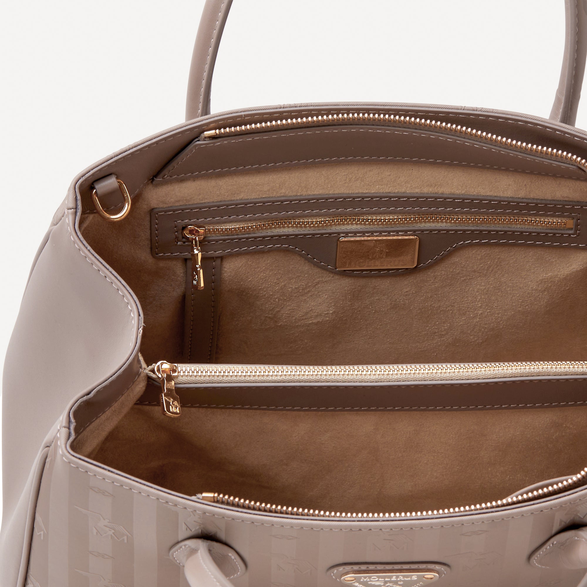 DONAT | Handtasche taupe/gold- von innen