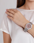 FIRST LADY ENGADIN | Armbanduhr Edelstahl Zifferblatt rosé/ Lünette Swarovski - on body