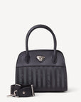 SOGLIO | Handtasche classic schwarz/silber - frontal