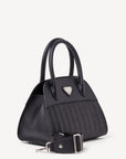SOGLIO | Handtasche classic schwarz/silber - seitlich