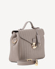 MARLY | Umhängetasche taupe grau/gold - seitlich