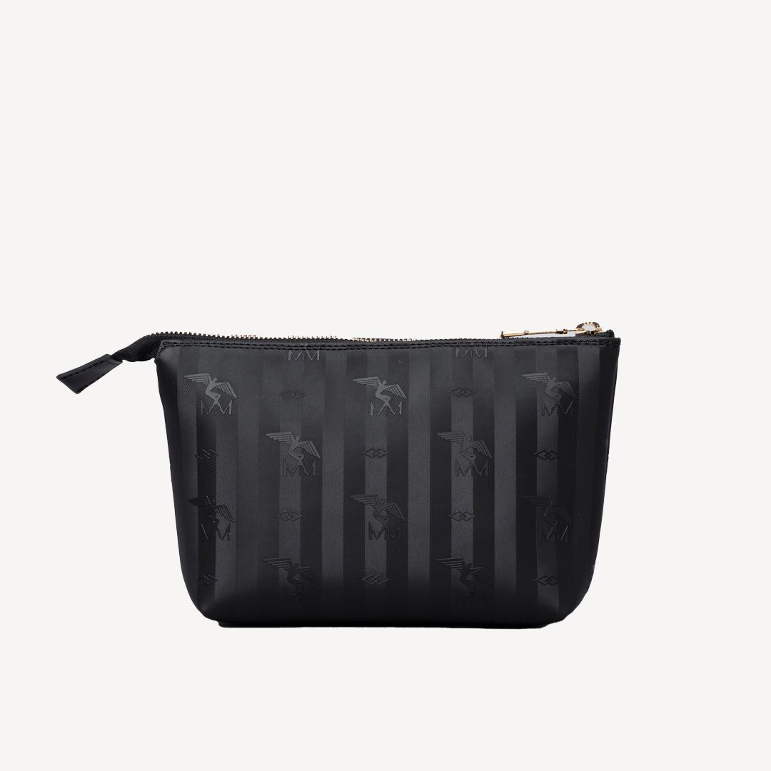 GONZEN | Necessaire classic schwarz/gold -von hinten