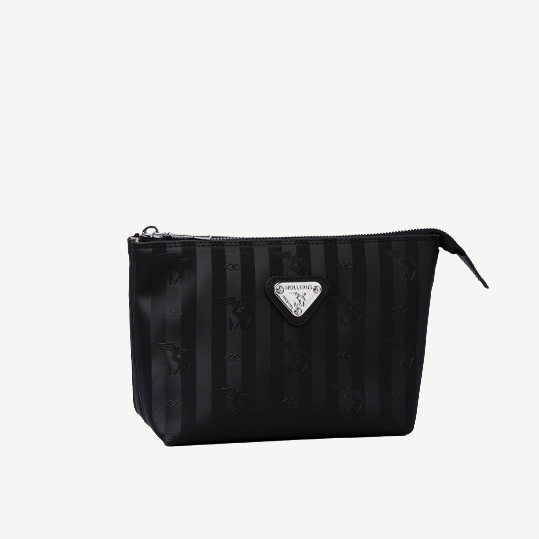 GONZEN | Necessaire classic schwarz/silber - seiltich