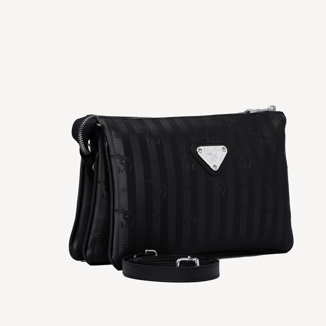 GLAND | Umhängetasche classic schwarz/silber -seitlich