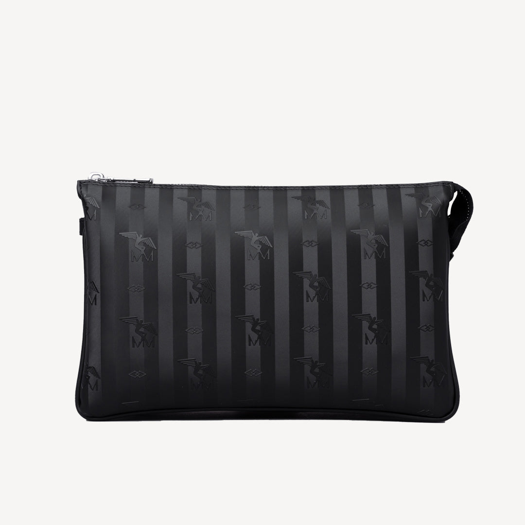 GLAND | Umhängetasche classic schwarz/silber - von hinten