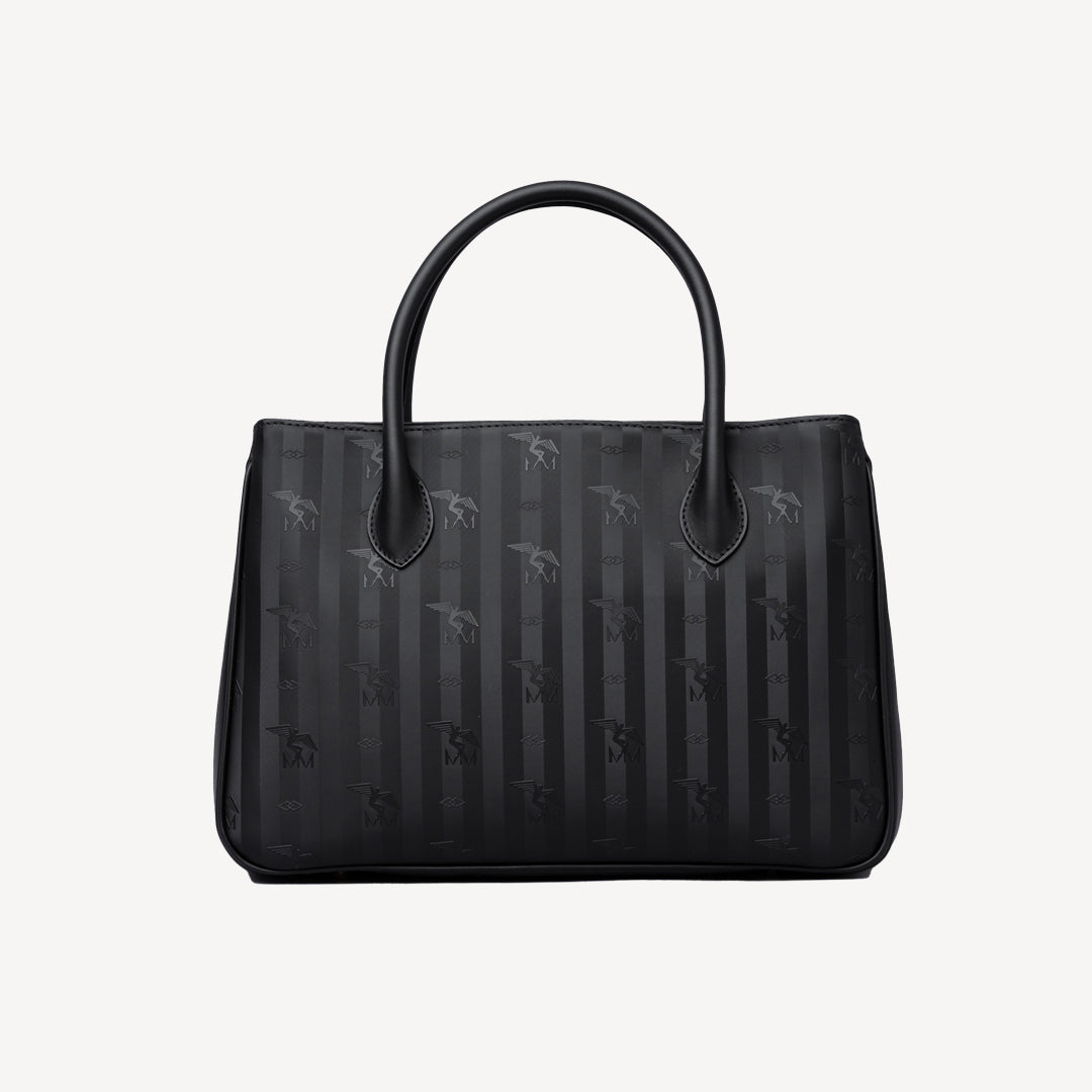 DONAT | Handtasche classic schwarz/silber - von hinten