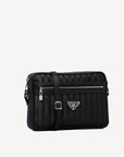 LONDON | Umhängetasche classic schwarz/silber - seiltich