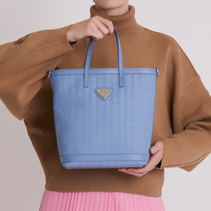 RANDA | Shopper sky blau/silber - oclose up