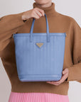 RANDA | Shopper sky blau/silber - oclose up