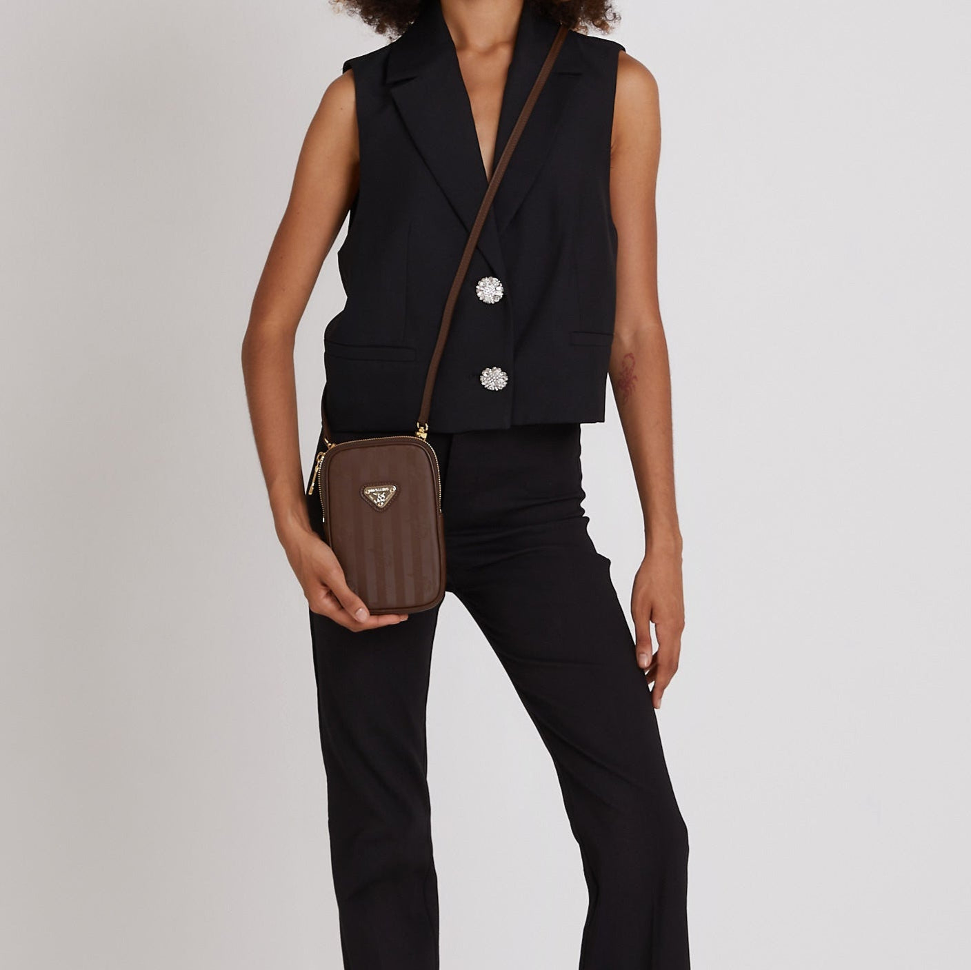 WILDHORN | Handyportemonnaie terra braun/gold- on body