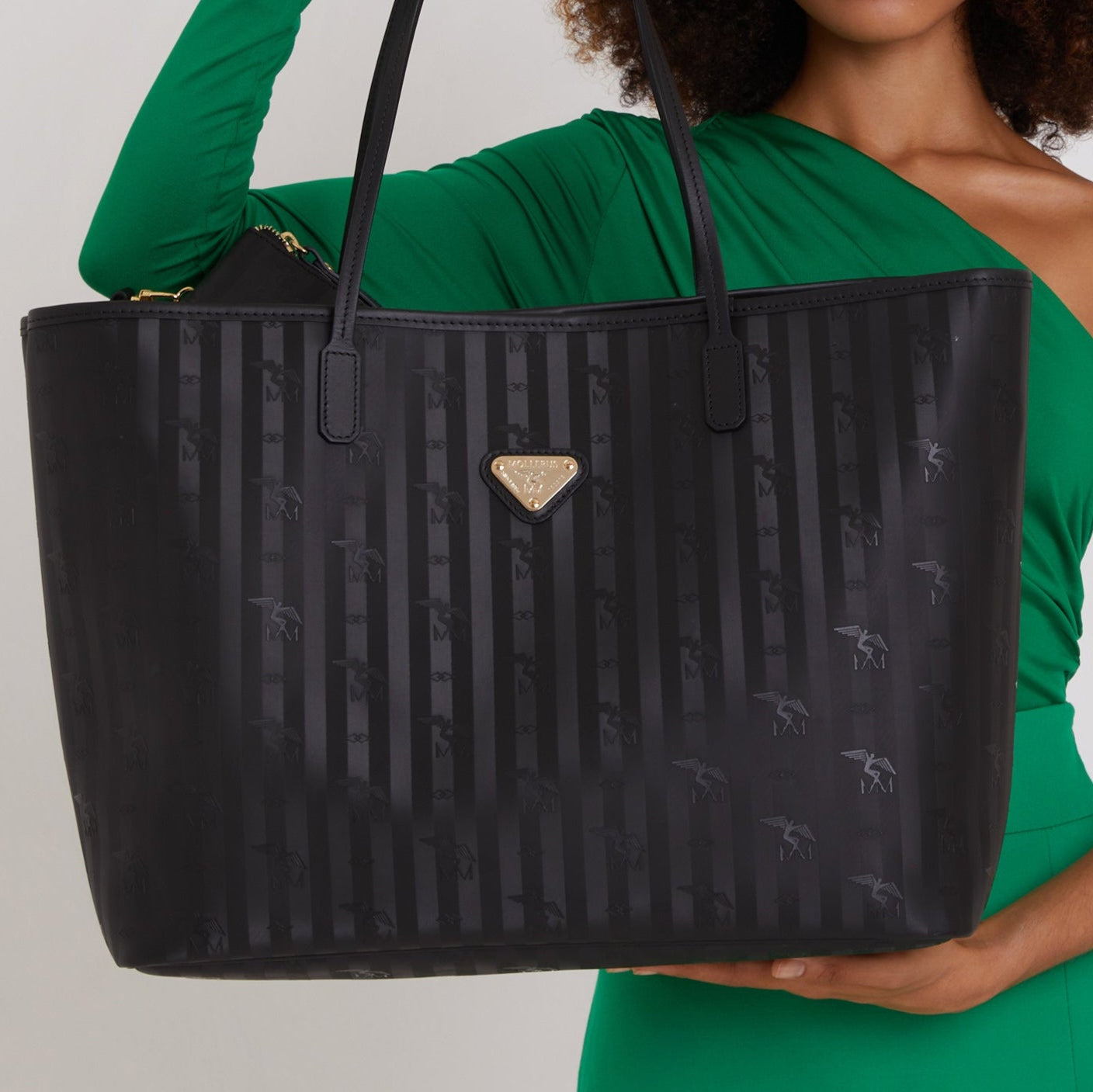 ZUERICH | Shopper classic schwarz/gold - CLOSE UP