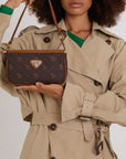 MISSY | Schultertasche Pecarus braun/beige/gold - CLOSE UP
