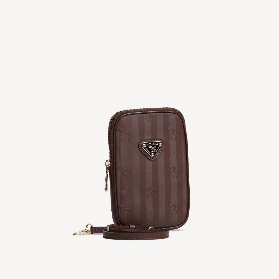 WILDHORN | Handyportemonnaie terra braun/gold - seitlich