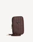WILDHORN | Handyportemonnaie terra braun/gold - seitlich