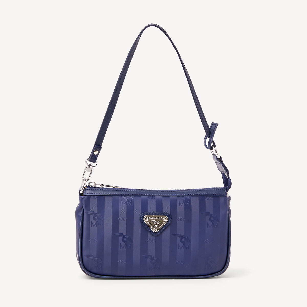 MISSY | Schultertasche ocean blau/silber - FRONTAL