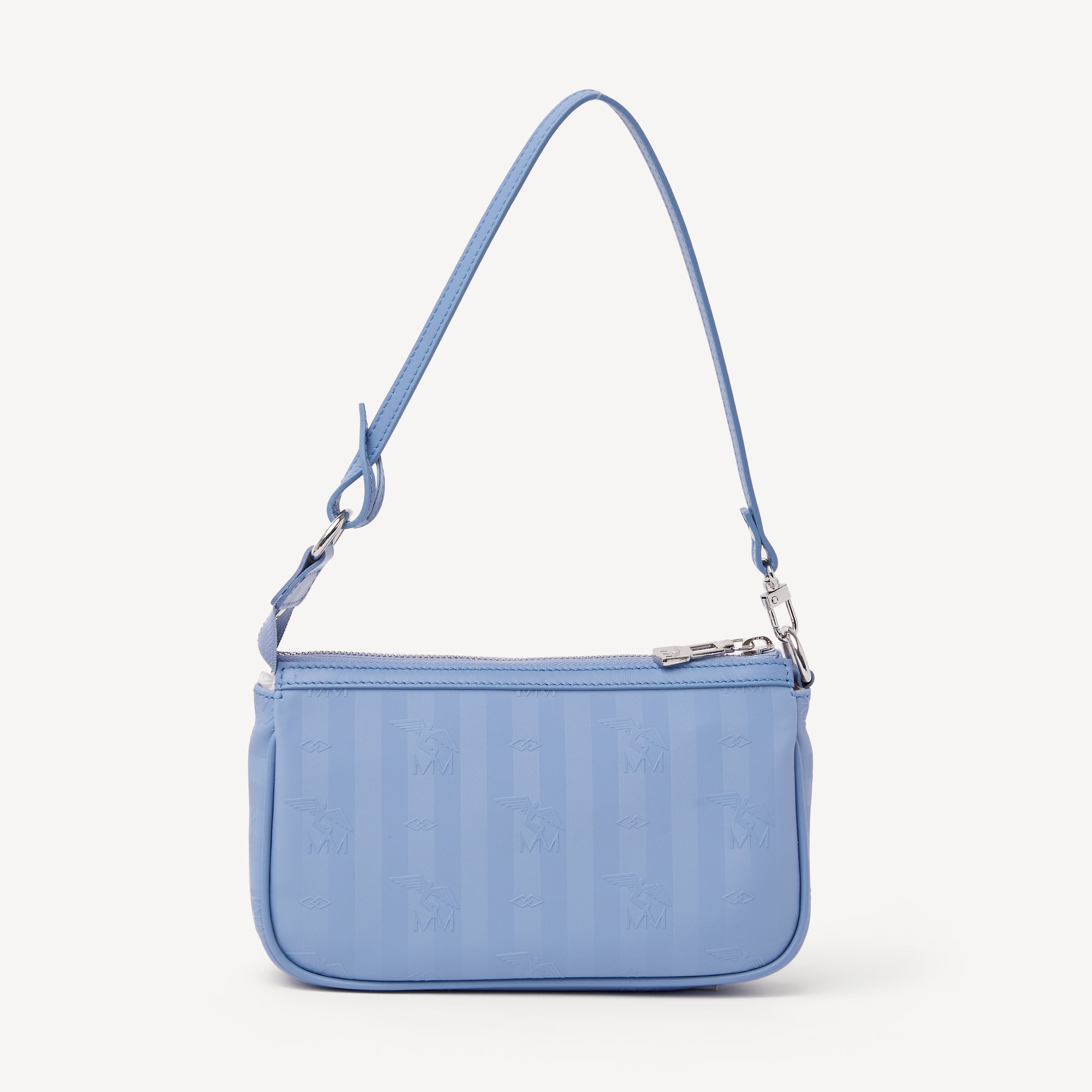 MISSY | Schultertasche sky blau/silber- VON HINTEN