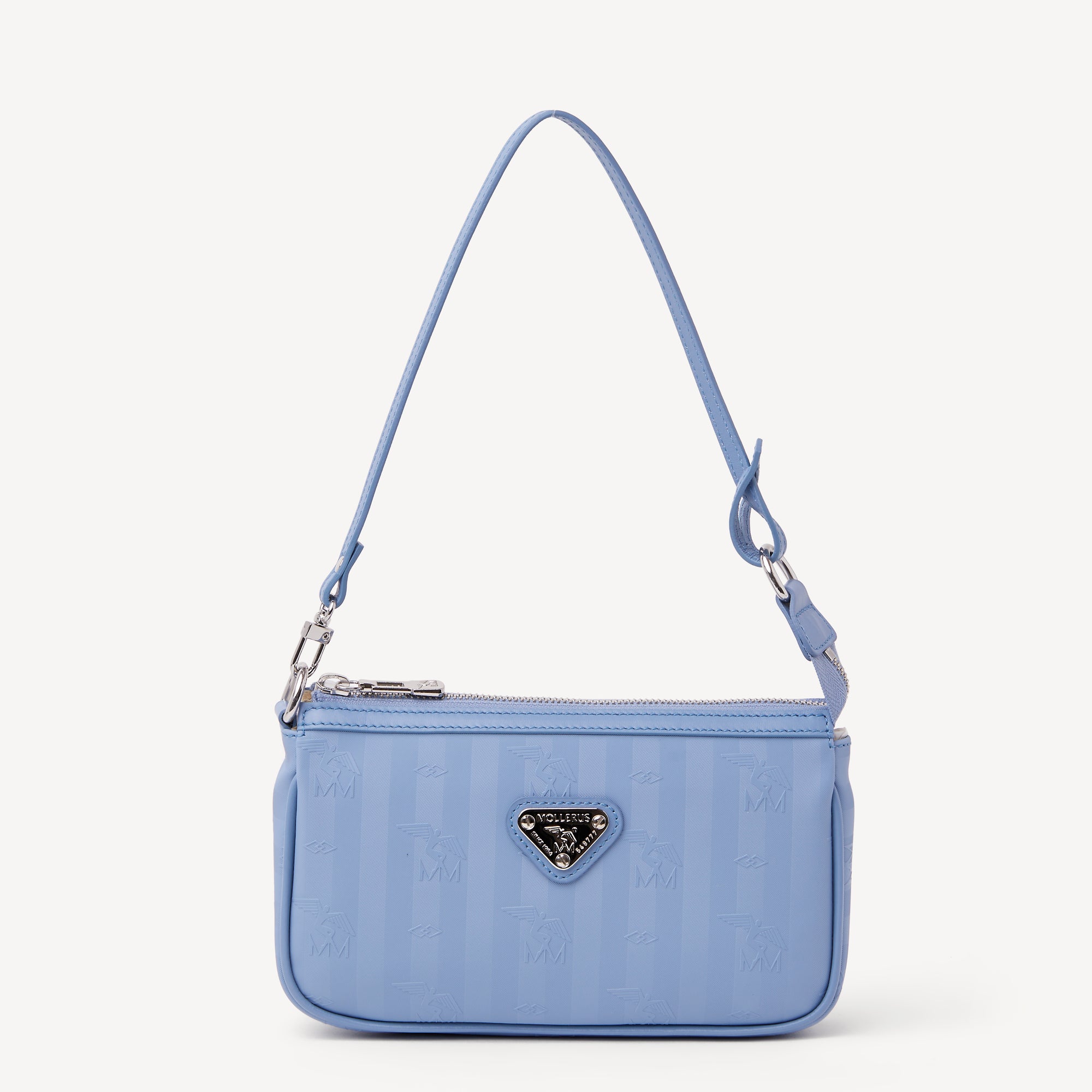 MISSY | Schultertasche sky blau/silber - FRONTAL