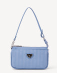 MISSY | Schultertasche sky blau/silber - FRONTAL