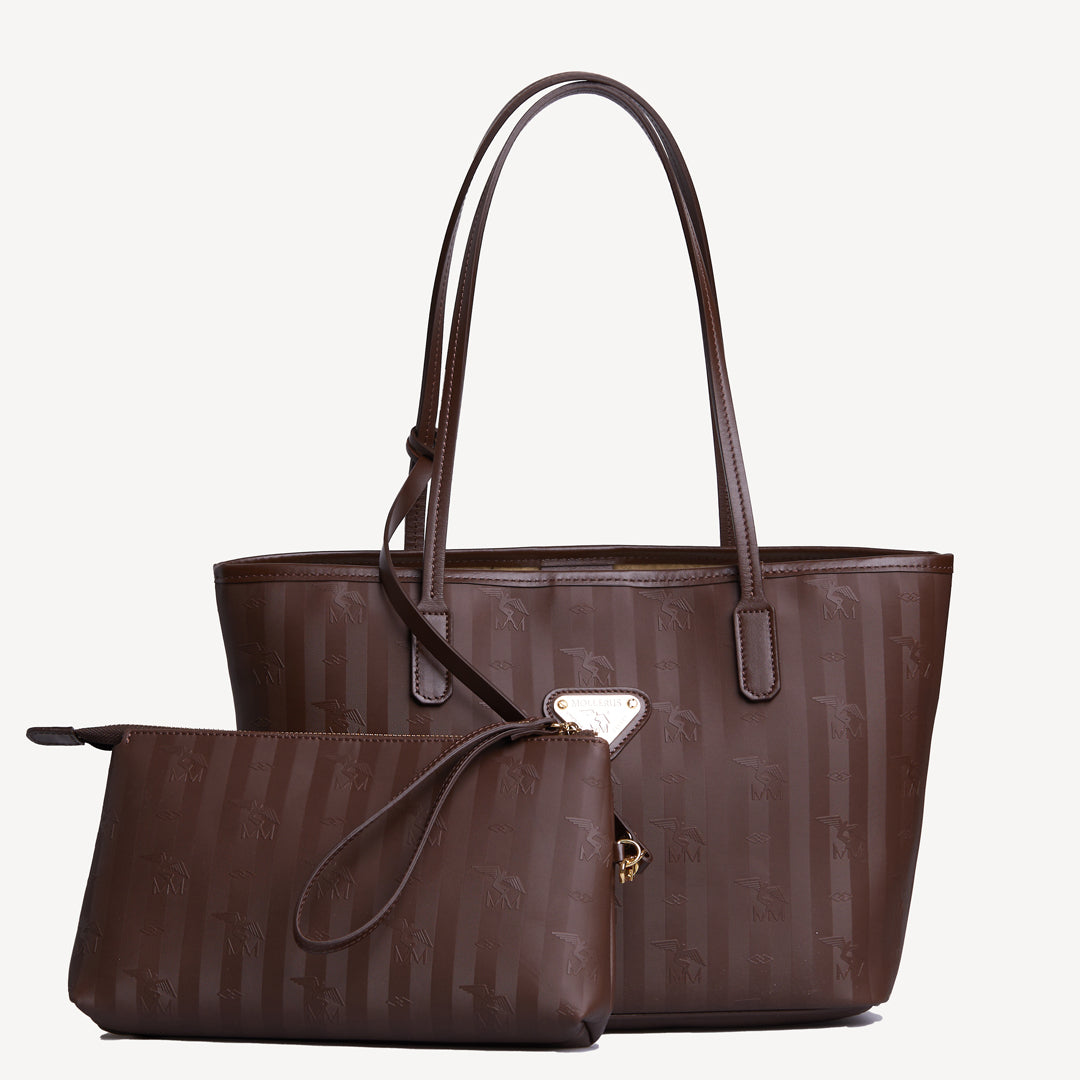 GENF | Shopper terra braun/gold - frontal