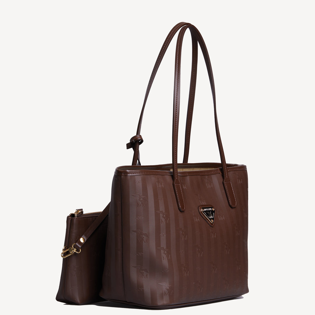 GENF | Shopper terra braun/gold - seitlich