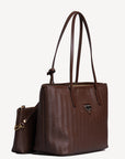 GENF | Shopper terra marrone/oro - laterale