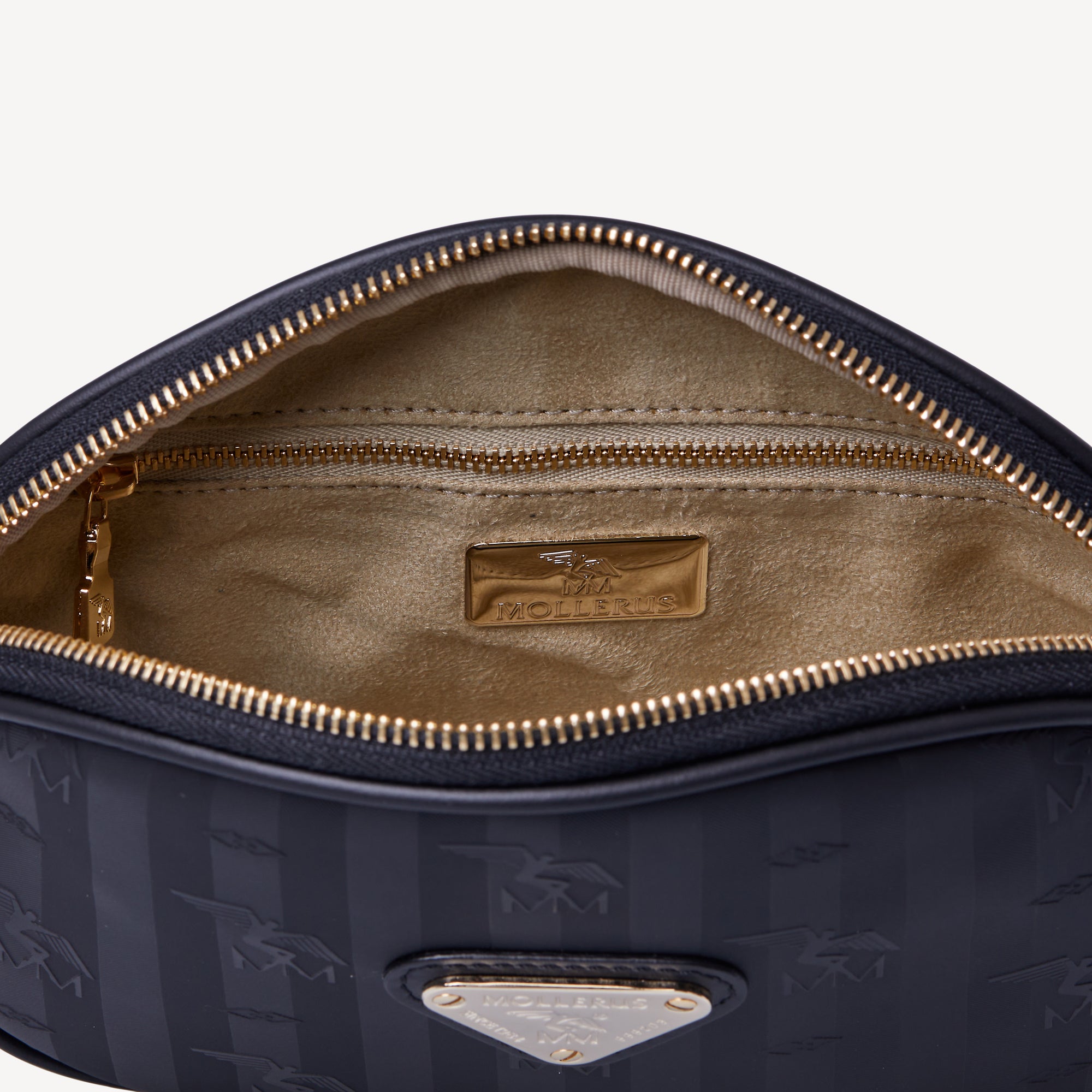 ORVIN | Umhängetasche classic schwarz/gold - von innen