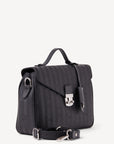 MARLY | Umhängetasche classic schwarz/silber - seitlich