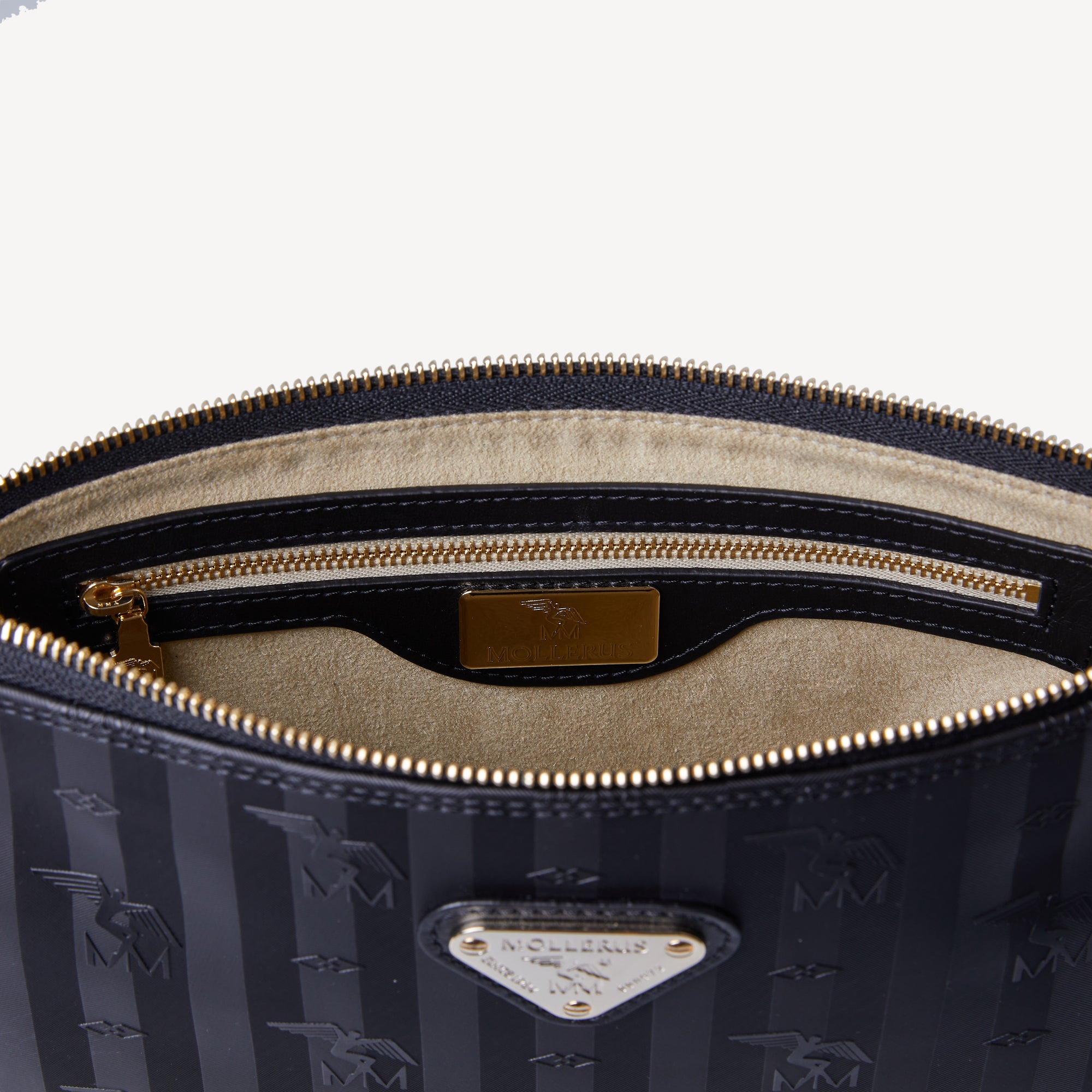 ZELL | Umhängetasche classic schwarz/gold - INNEN