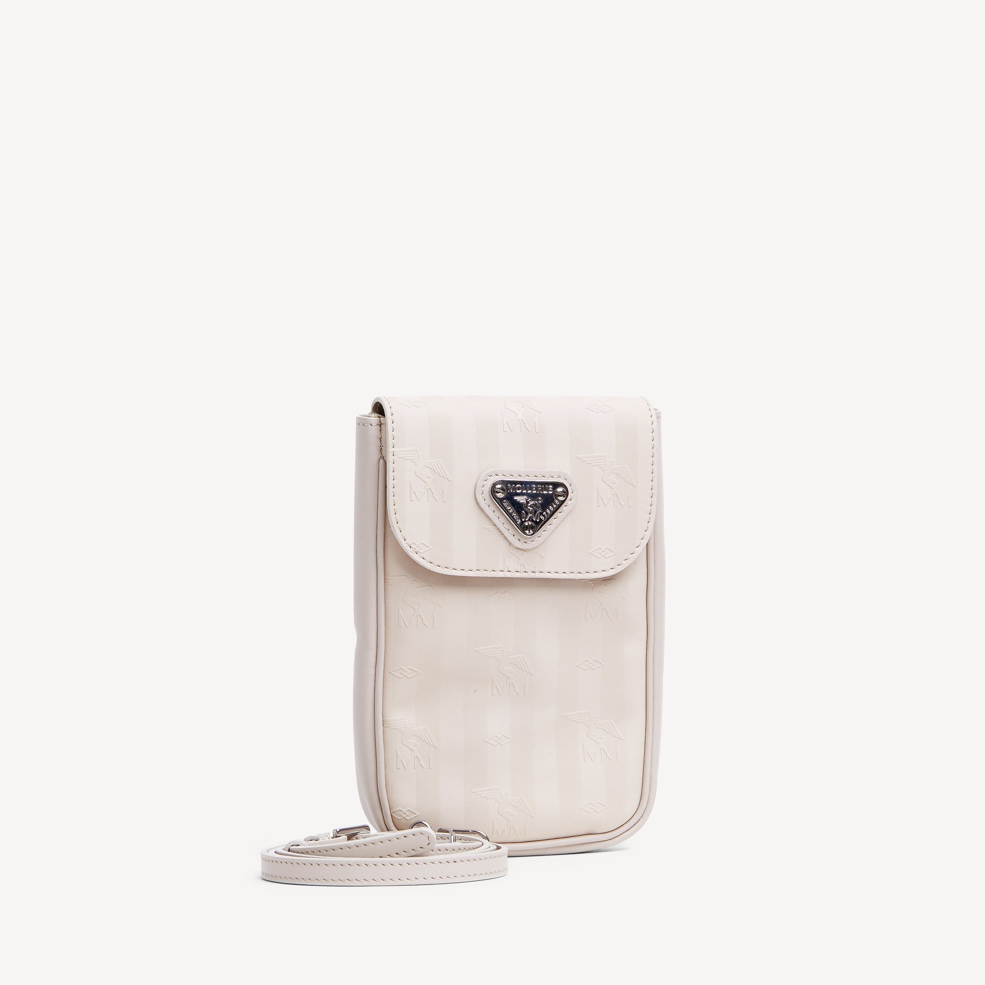 STEG | Handyportemonnaie pearl weiss/silber - frontal