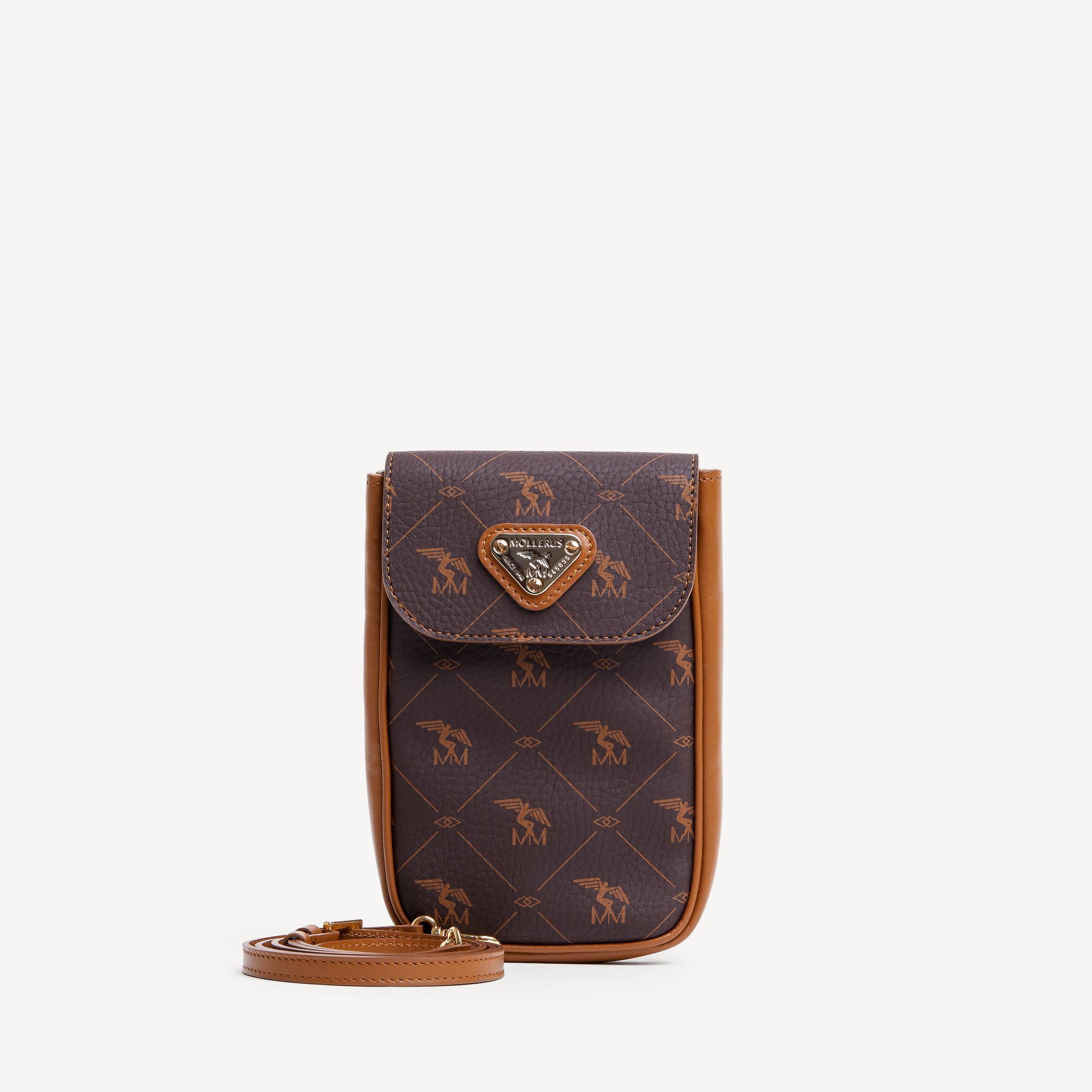 STEG | Handyportemonnaie Pecarus braun/beige/gold - frontal