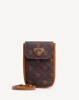 STEG | Handyportemonnaie Pecarus braun/beige/gold - frontal
