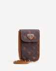 STEG | Handyportemonnaie Pecarus braun/beige/gold - seitlich