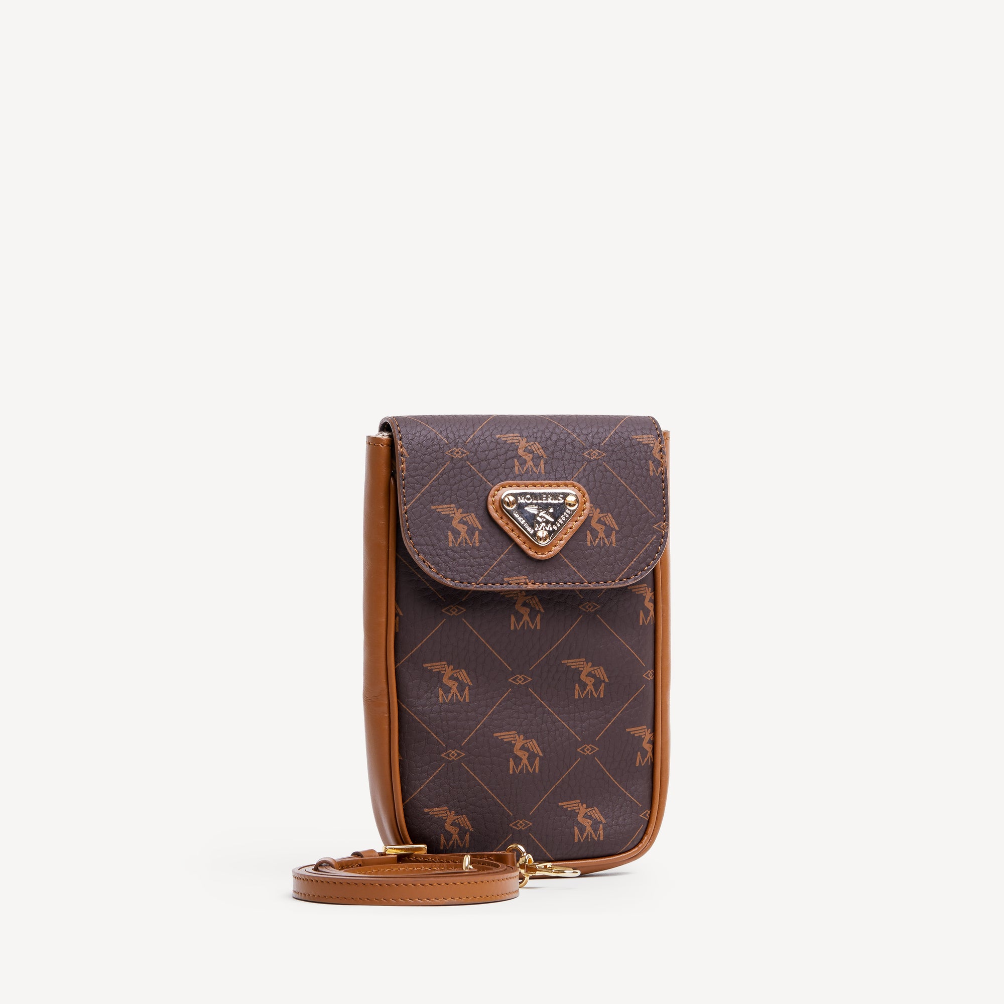 STEG | Handyportemonnaie Pecarus braun/beige/gold - frontal