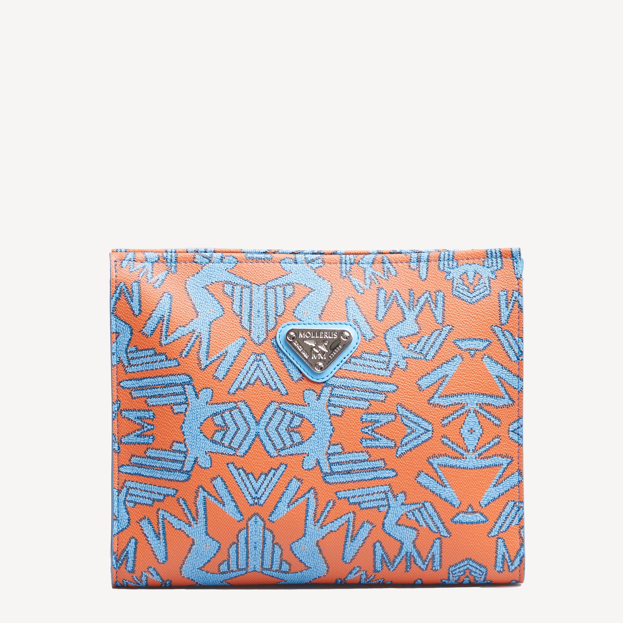REUTE | Necessaire Maze orange hellblau/silber - frontal