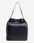 NIESEN | Beuteltasche Kalbsleder mit Velour classic schwarz/gold- von hinten