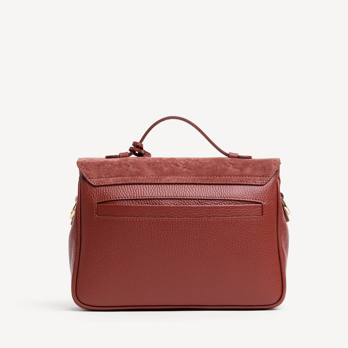 MARLY | Umhängetasche Kalbsleder mit Velour cognac braun/gold - von hinten
