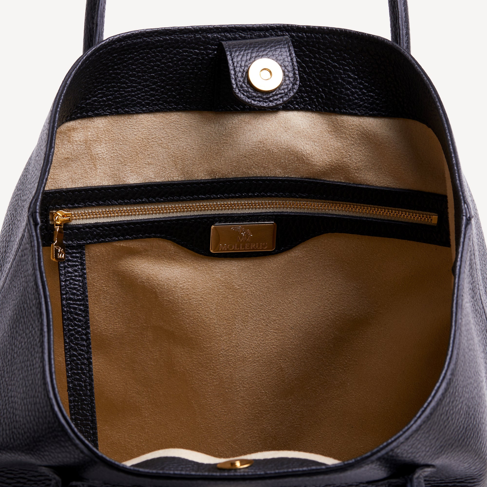 EBIKON |  Shopper Kalbsleder  mit Velour classic schwarz/ gold - innen