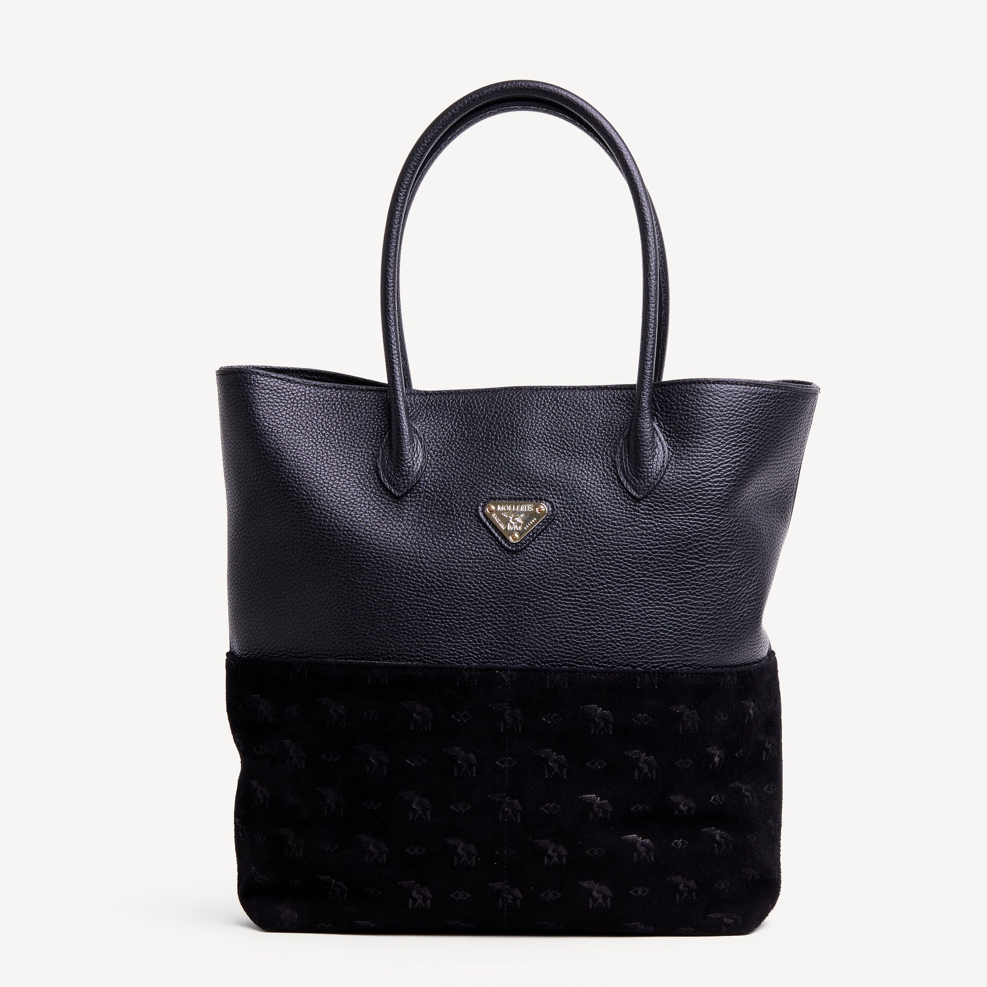 EBIKON |  Shopper Kalbsleder  mit Velour classic schwarz/ gold - frontal