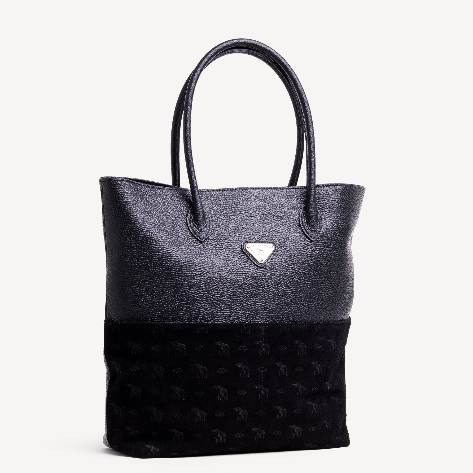 EBIKON |  Shopper Kalbsleder  mit Velour classic schwarz/ gold - seitlich