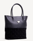 EBIKON |  Shopper Kalbsleder  mit Velour classic schwarz/ gold - seitlich