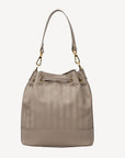 SION | Beuteltasche taupe grau/gold - von hinten