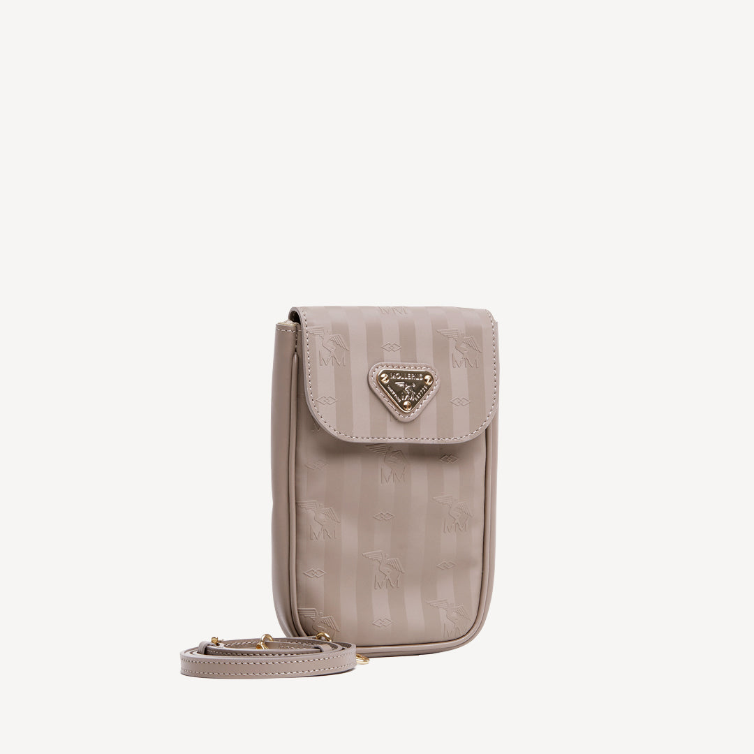 STEG | Handyportemonnaie taupe grau/gold - seitlich
