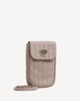 STEG | Handyportemonnaie taupe grau/gold - seitlich