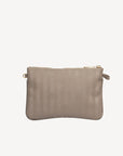 TAMINS | Umhängetasche taupe grau/gold - von hinten