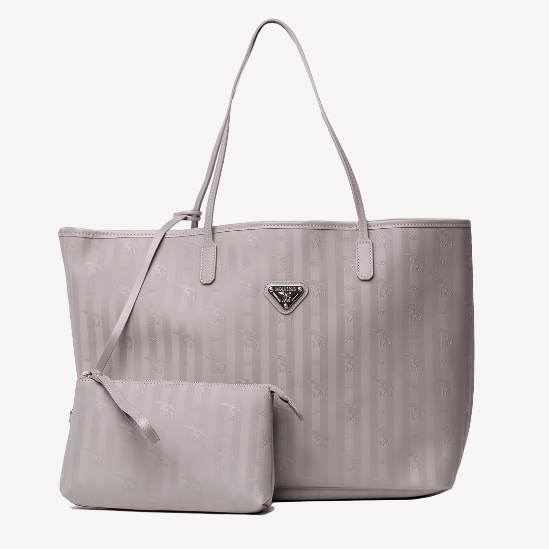 ZUERICH | Shopper taupe grau/gold - frontal