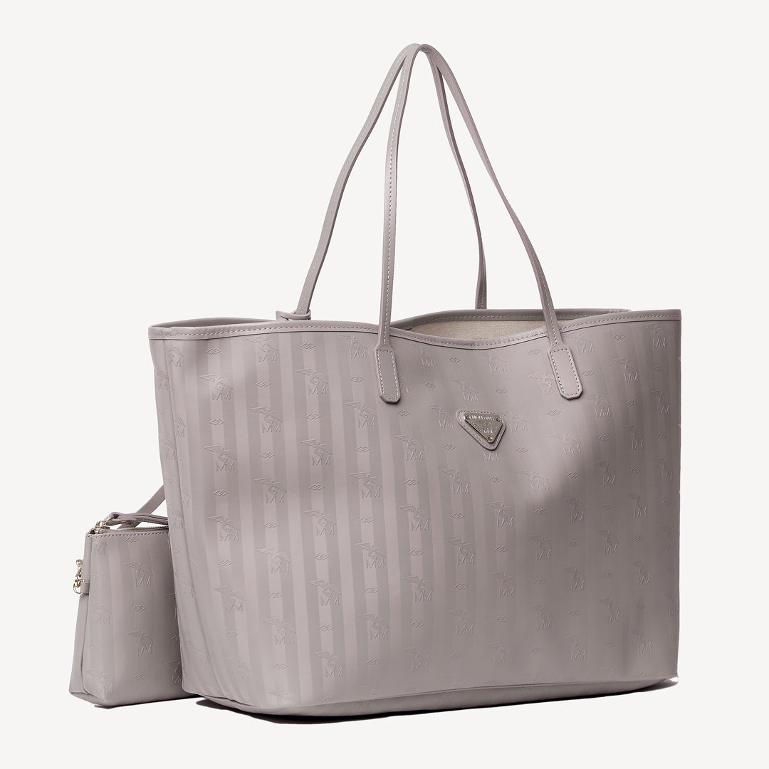 ZUERICH | Shopper taupe grau/gold - seitlich