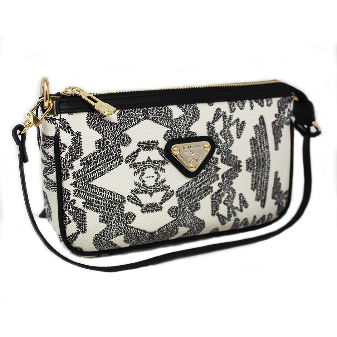 MISSY | Sac à bandoulière Maze Canvas blanc/noir