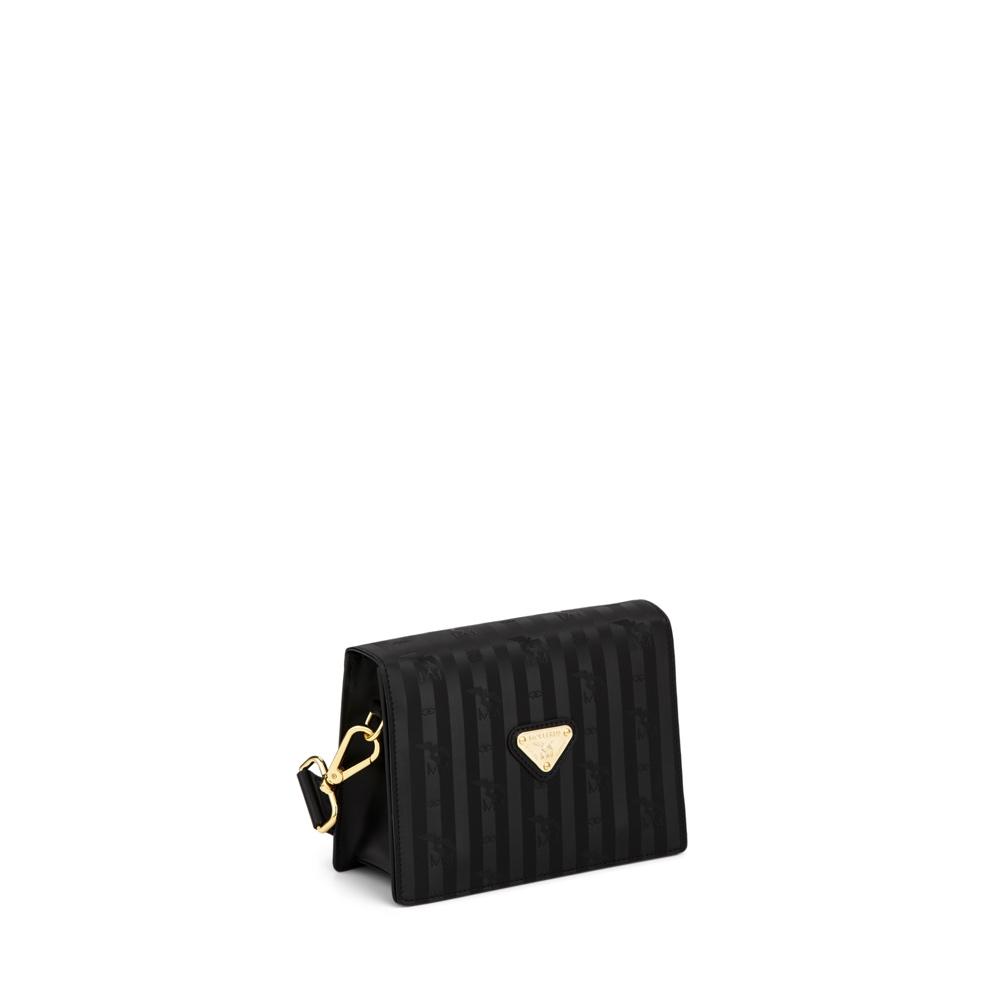 MELIDE | Umhängetasche classic schwarz/gold - FRONTAL